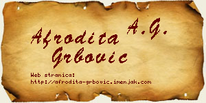 Afrodita Grbović vizit kartica
